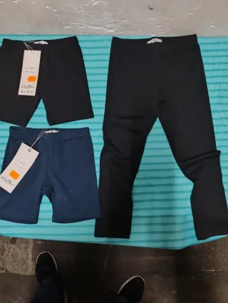 Pantalones niña negros y azul