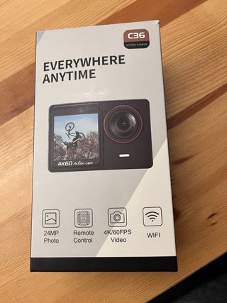 Cámara Deportiva 4K doble pantalla y accesorios