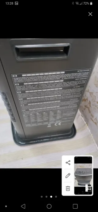 Estufa de parafina gris