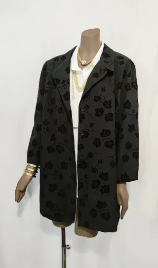 Chaqueta Fiesta 52/54 Negro Estampado en Relieve