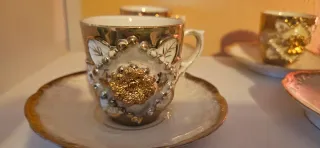 Juego 6 Tazas y Platos Antiguos