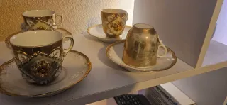 Juego 6 Tazas y Platos Antiguos