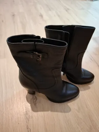 Botines piel negros tacón plataforma talla 41