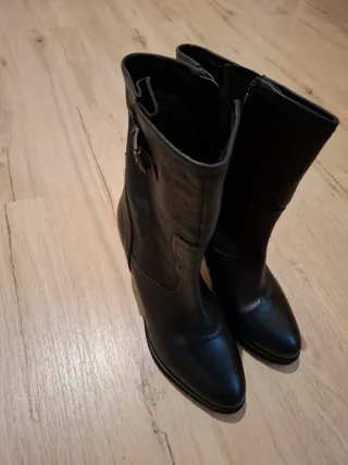 Botines piel negros tacón plataforma talla 41