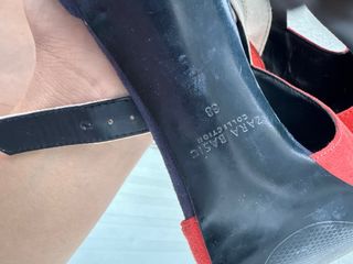 Tacones Zara Talla 38 Azul y Rojo