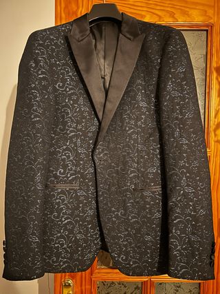 Americana de gala azul con dibujo