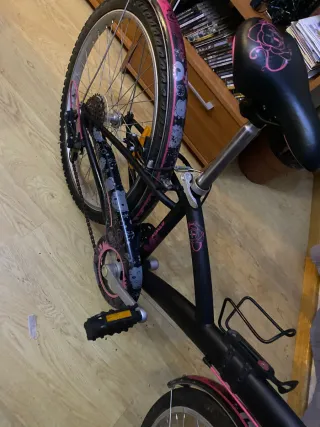 Bicicleta Bitwin niña rosa con cesta