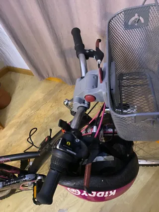 Bicicleta Bitwin niña rosa con cesta