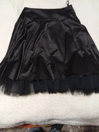 Falda fiesta tul y raso negra