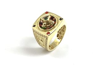 sello oro 18k con circonita t. 13 (16,88 mm)