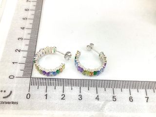 pendientes plata 925mm con piedra con circonita
