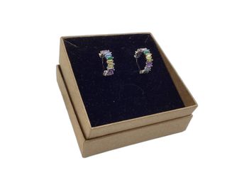 pendientes plata 925mm con piedra con circonita