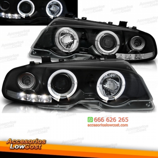 FAROS OJOS DE ANGEL E46, 99-03- CRISTAL CLARO/NE
