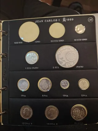 9 Monedas Juan Carlos I 1989