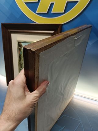 Dos cuadros, laminas esmaltadas p.Esmelie 47x41 cm