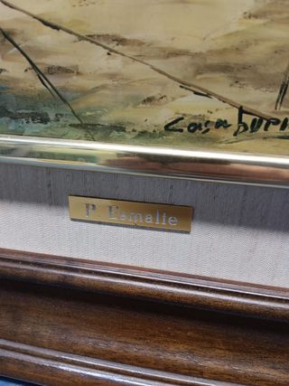 Dos cuadros, laminas esmaltadas p.Esmelie 47x41 cm