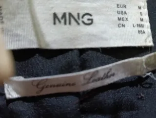 Cazadora cuero Mango rockera roja Talla M