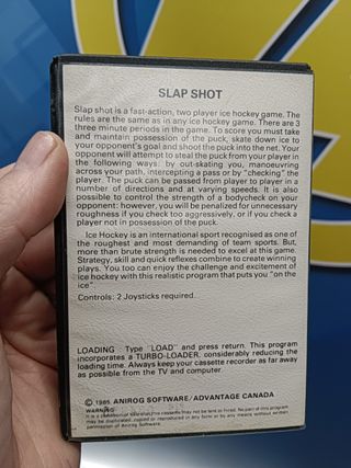 videojuego Slapshot (Anirog 1985) Commodore C64