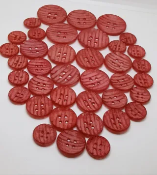Lotto 40 Bottoni Vintage Anni '70 Space Age Rossi