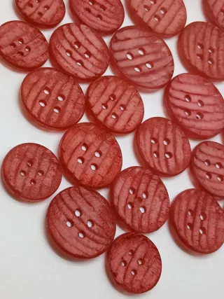 Lotto 40 Bottoni Vintage Anni '70 Space Age Rossi