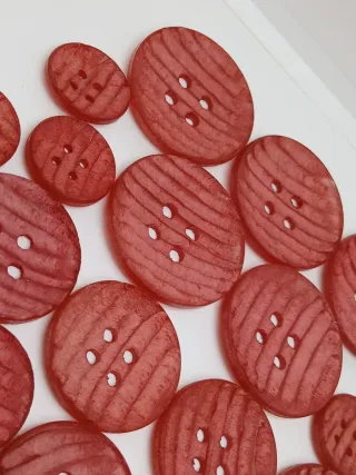 Lotto 40 Bottoni Vintage Anni '70 Space Age Rossi