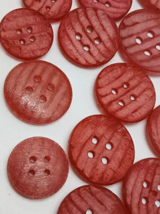 Lotto 40 Bottoni Vintage Anni '70 Space Age Rossi