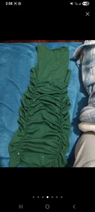 Vestido corto Shein verde brillante