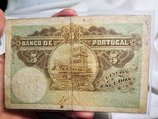 Nota 5 Escudos Portugal 1923