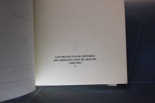 Los Proyectos de Apéndice del Derecho Civil de Aragón I (1880-1925).