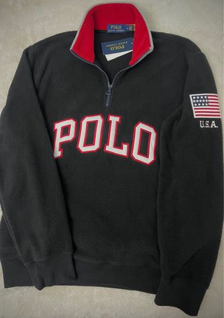 Forro Polar Polo Ralph Lauren Talla M Negro Gris