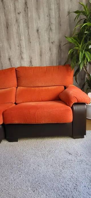 Sofá 4 plazas Serrano Confort tela y piel