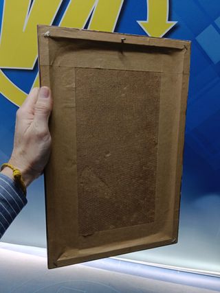 Cuadro oleo sobre lienzo Puente en el rio, enmarcado 37x25 cm