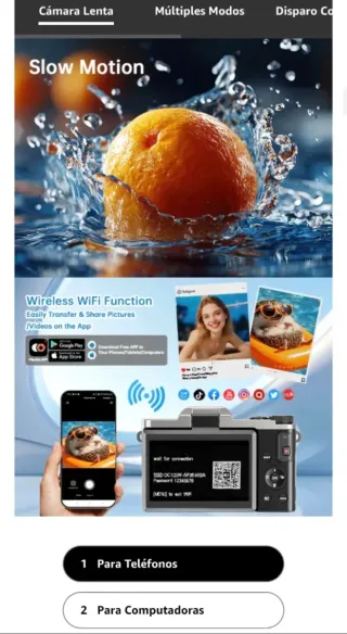 Cámara Digital WiFi 4K 16X Zoom