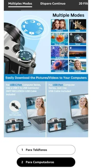 Cámara Digital WiFi 4K 16X Zoom