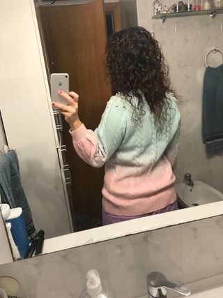 Jersey perlado degradado rosa y verde