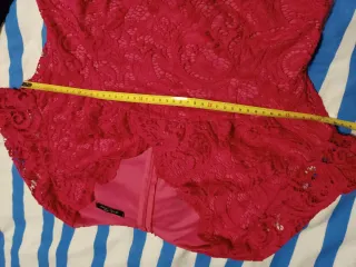 Vestido Flamenca Encaje Fucsia y Negro