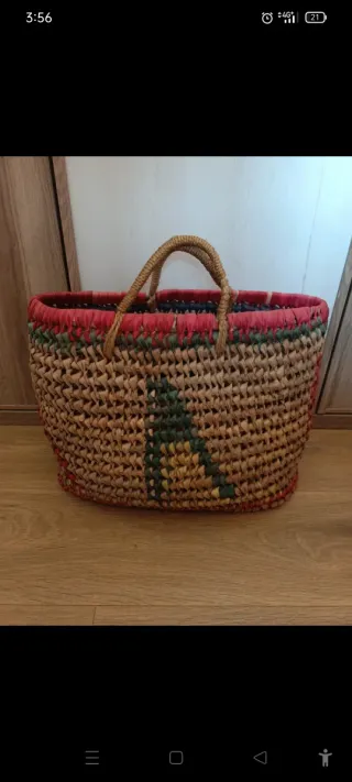 Capazo grande tejido multicolor