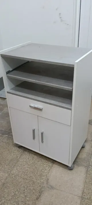 Mueble Auxiliar Blanco y Gris