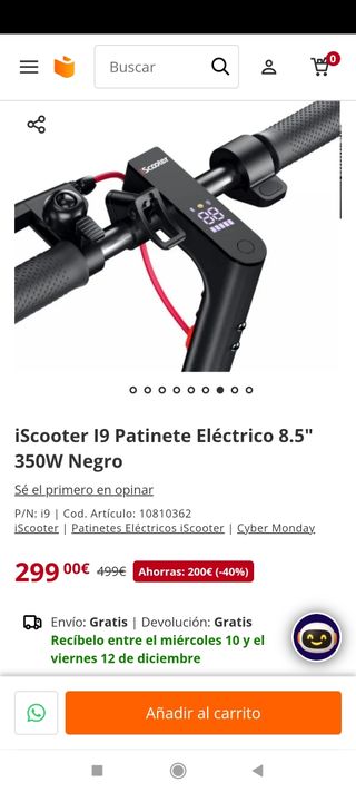 Patinete Eléctrico Scooter Negro