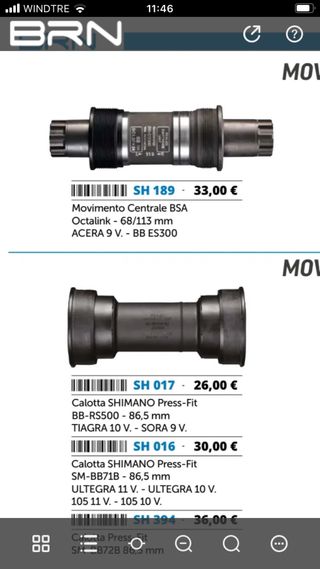 Movimento Centrale Shimano BB-ES300 Octalink