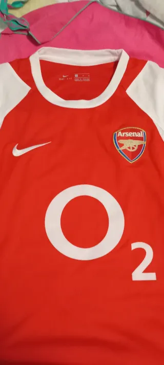 Camiseta Arsenal Henry 14 Nike Roja Blanca