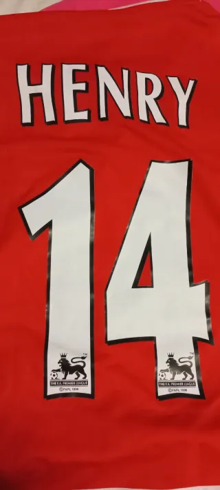 Camiseta Arsenal Henry 14 Nike Roja Blanca