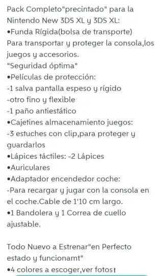 Ofertón.Funda+accesorios 3DS XL, New 3DS XL,DSi XL