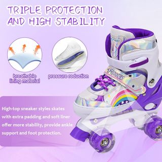 Patines 4 Ruedas Arcoíris Morado Niña