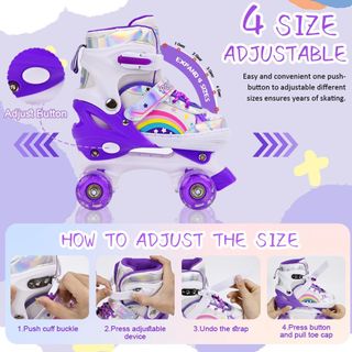 Patines 4 Ruedas Arcoíris Morado Niña