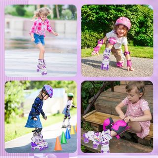 Patines 4 Ruedas Arcoíris Morado Niña