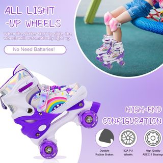 Patines 4 Ruedas Arcoíris Morado Niña