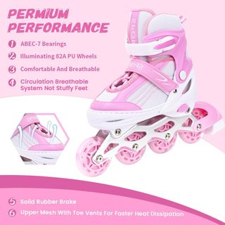 Patines en línea ajustables rosas
