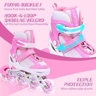 Patines en línea ajustables rosas