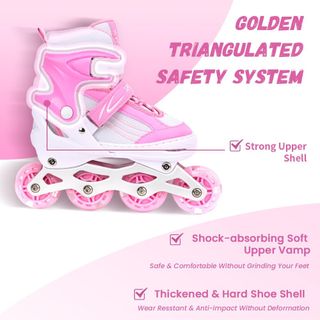 Patines en línea ajustables rosas